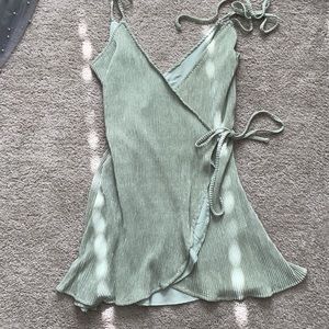 Green wrap dress